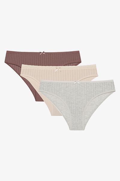 Penti Woody 3-teiliges Pointel-Slip in mehreren Farben