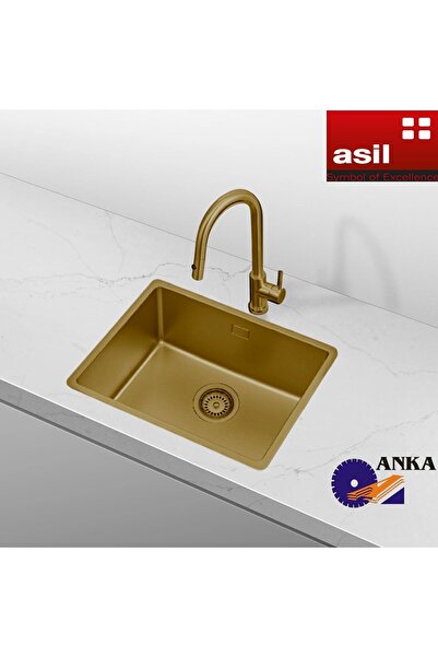 Asil Krom 40x50 Gold Paslanmaz Çelik Evye