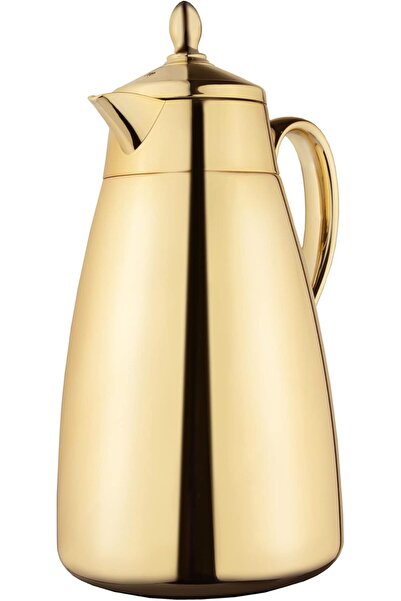 Generic Al Saif 'Shahd' Vacuum Insulated Coffee & Tea Flask, 1 L, Gold Stainless Steel