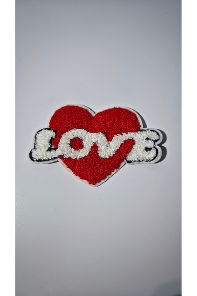 ÖZPAŞ TEKSTİL VE AKSESUAR Love Kalpli Ütü ile Yapışan Arma Patch Yama Kıyafet...
