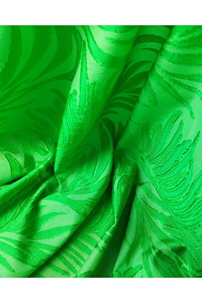 Kumaş Parça Живий зелений колір шифон (Ширина 130 см x Довжина 160 см)