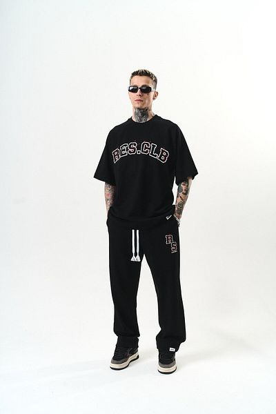 Respire Men's Res Clb Written Oversize Tracksuit Suit Black