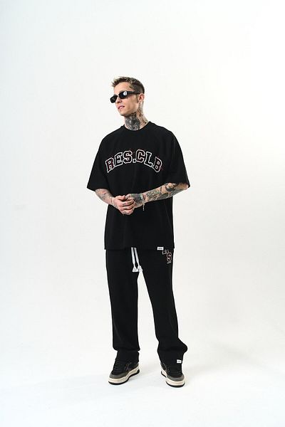 Respire Men's Res Clb Written Oversize Tracksuit Suit Black
