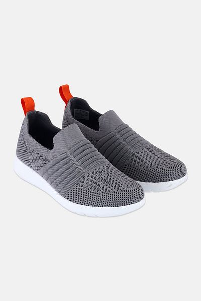 CLARKS Kids Girl Ezra Walk Slip On Causal Shoes, Grey/white/orange