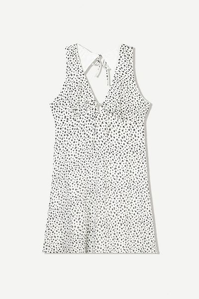 Bershka Printed waffle-knit mini dress