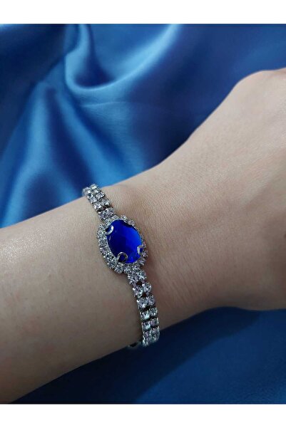 Avcıoğlu Aksesuar اسوارة نسائية حجر واحد بيضاوي موديل زركون كريستال حجر اسوار...