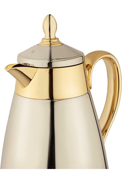 ALSAIF Insulated Coffee and Tea Mug Shahad by Al Saif, Capacity: 0.35 Liters, Color: Nickel/Gold, Stainless