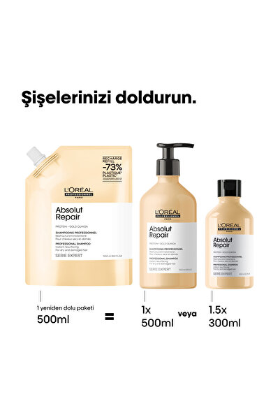 L'oreal Professionnel Absolut Repair Yıpranmış Saçlar için Onarıcı Refill Şampuan 500ml