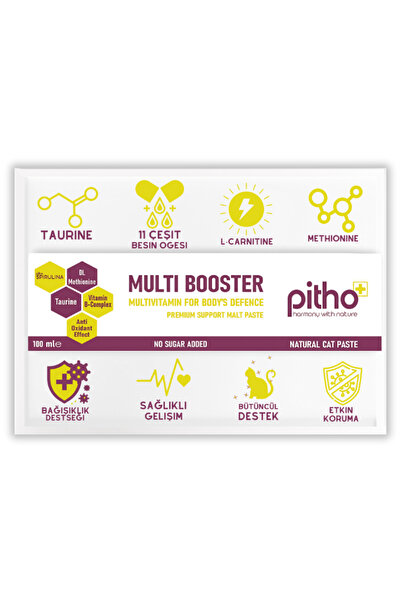 Pitho Multi Booster | Kediler Için Taurin Ve Spirulina Içeren Gelişmiş Multivitamin Maltı 100 ml