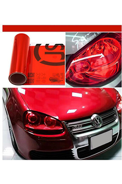 Mega Oto Market Far Ve Stop Kaplama Filmi Folyosu 30 Cm X 1 Mt Kırmızı Red Std-fs-kr