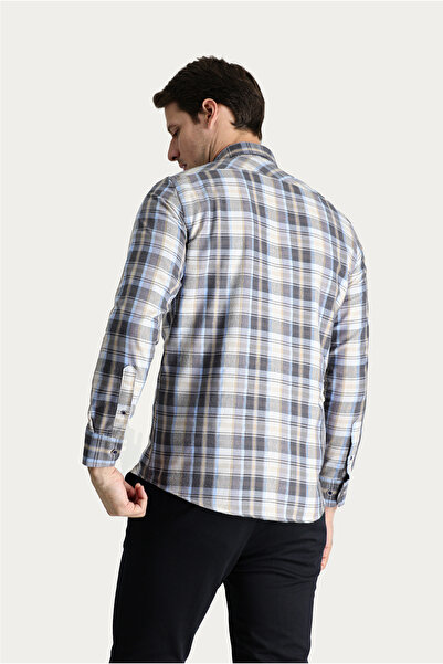 Kiğılı Μακρυμάνικο κανονικό καρό βαμβακερό πουκάμισο ξυλοκόπο που σιδερώνει εύκολα