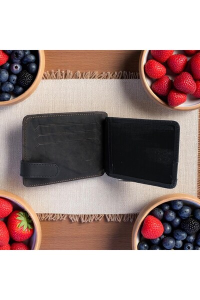Modica Fermi - Genuine Leather Minimalist Men's Card Holder, Slim Wallet