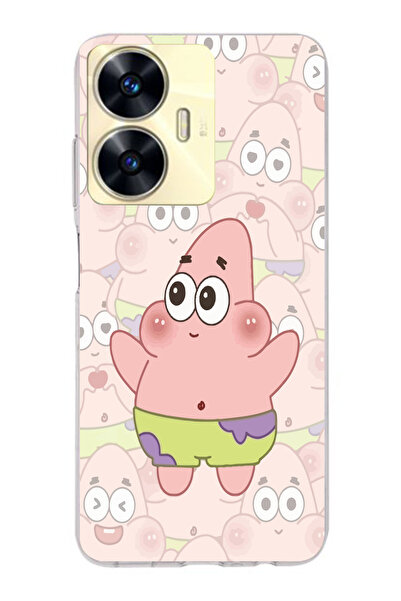 moonset Realme C55 Uyumlu Patrick Tasarımlı Baskılı Şeffaf Telefon Kılıfı