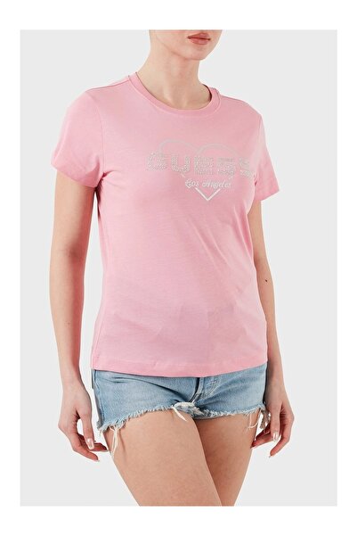 Guess NARCISO CN T-SHIRT Γυναικείο ροζ μπλουζάκι V5GI10K9RM1-PSPK