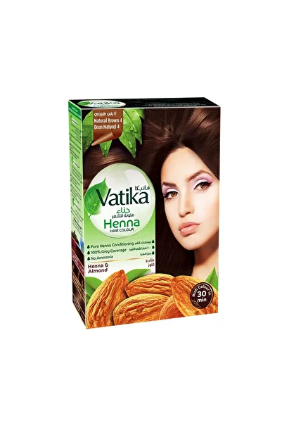 Vatika حناء طبيعية لون بني طبيعي 4 للشعر 60 جم