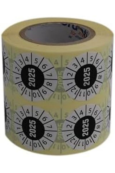 MEGOBİNE Ready Labels, Get Ready Quick Al Vellum Date Select Tag 30mm X 30mm Roll 1000 Pieces (White,