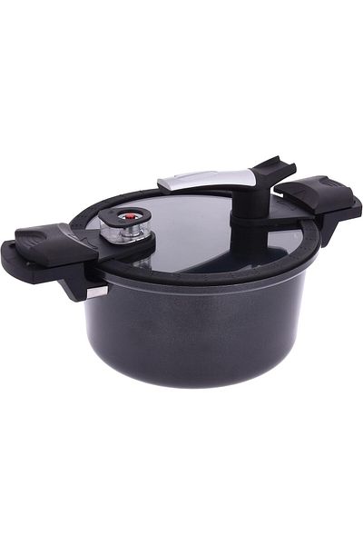 ALSAIF Vetro Low Pressure Cooker Forged Aluminum 3.0m Size: 5 Liter Color: Black K797005/bk
