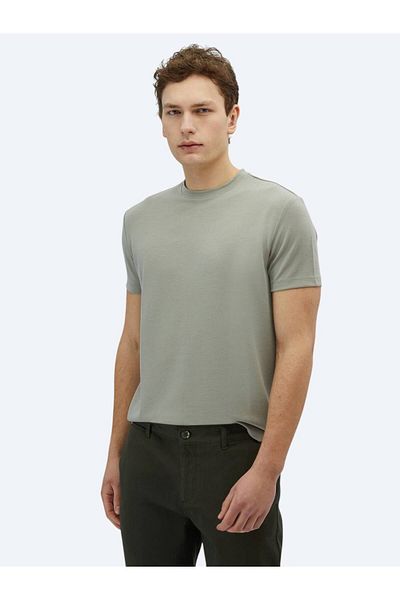 Kip Khaki Plain Crew Neck T-Shirt
