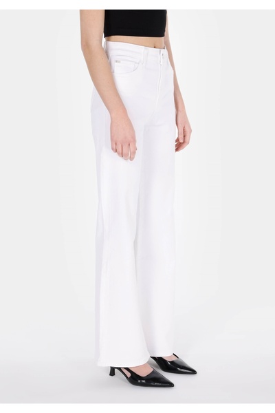 Colin's Regular Fit High Waist Wide Leg Women's White Jean Trousers