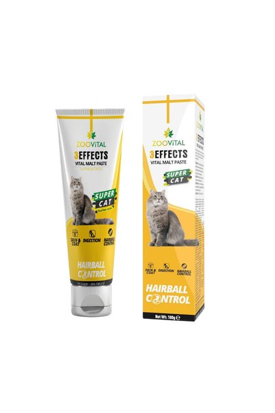 Zoovital 3 Adet Hairball Malt Paste Kediler Için Tüy Yumağı Önleyen Malt Macun 100gr
