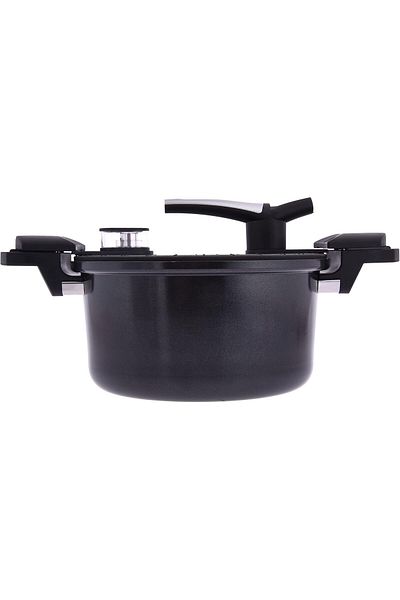 ALSAIF Vetro Low Pressure Cooker Forged Aluminum 3.0m Size: 5 Liter Color: Black K797005/bk
