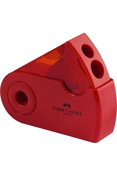 Faber Castell Manșon de ascuțit dublu din plastic, roșu/albastru Faber-Castell