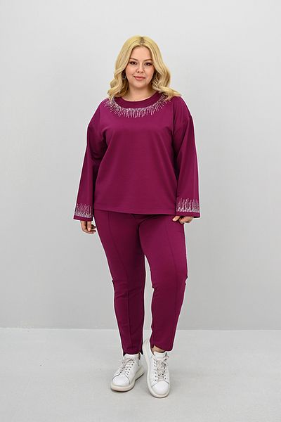 Koza Butik Дамски анцуг с висока талия и принт с камъни, размер "Pell Size", 8175-25
