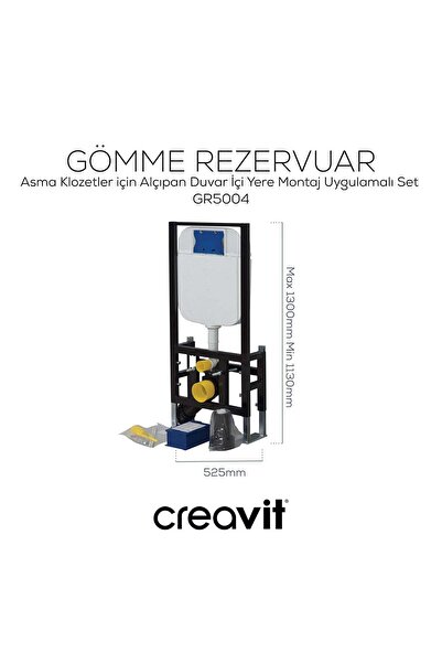 Creavit Gömme Rezervuar 3/6 Asma Klozet Uyumlu Yere Hızlı Montaj