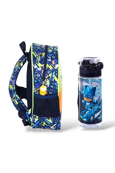 PJMASKS Licensed Green Kindergarten Bag and 500 ml Water Bottle Ddcq21416