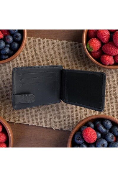 Modica Fermi - Genuine Leather Minimalist Men's Card Holder, Slim Wallet