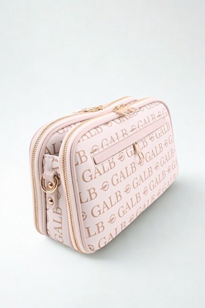 GALB LEATHER Medium Size Cream Lakoste Leather Women's Shoulder Bag - 5 Compartment Crossbody Daily Messenger Bag