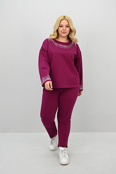 Koza Butik Дамски анцуг с висока талия и принт с камъни, размер "Pell Size", 8175-25