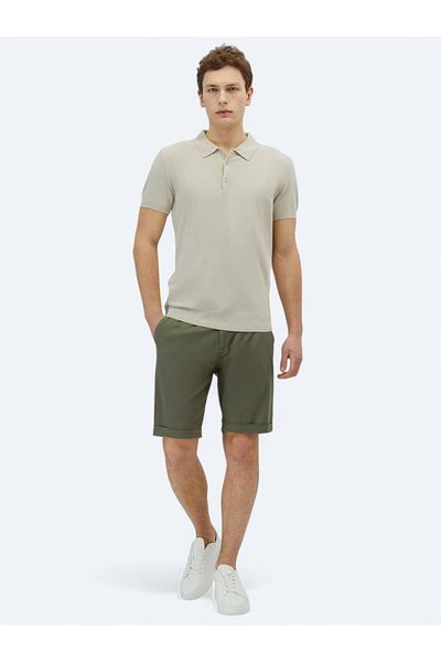 Kip Stone Polo Collar Plain Knit Sweater
