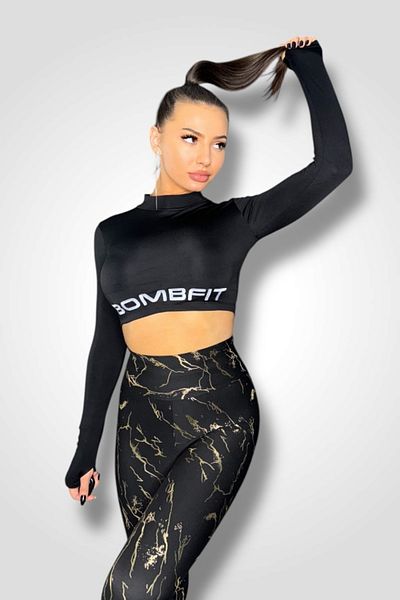 BOMBFIT Gold Shape high waist tights for women