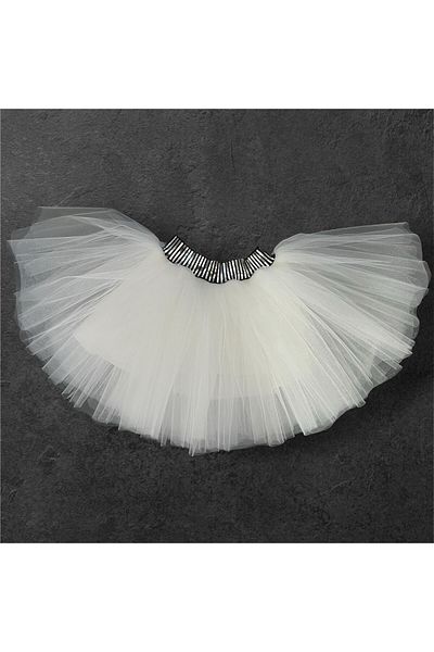 Milangel White Extra Fluffy Cotton Combed Cotton Lined Girls Tutu Skirt