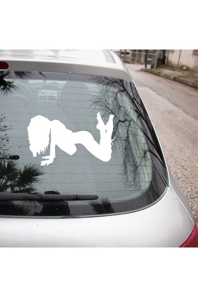 New Jargon Autocolant alb Push Up pentru femeie pentru vehicul și perete 25 cm -