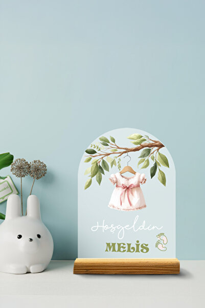 giftcrea Yenidoğan Kız Bebek İçin Kişiselleştirilebilir - Kıyafet Modelli İsm...