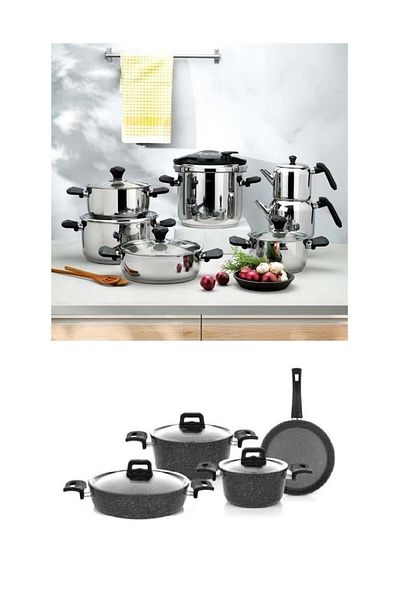Altabi Sc Ha Fer Atlas Steel Cookware Set and Granite Cookware Set Dowry Set