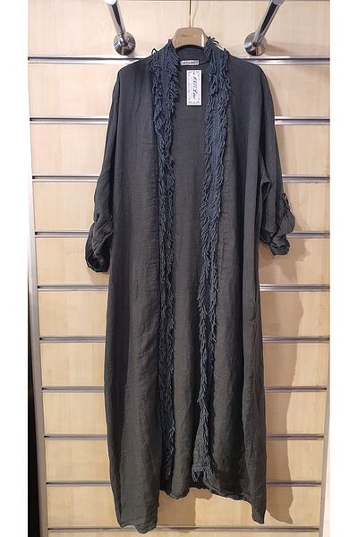 Park Moda Italian Linen Jacket with Long Tassel Detail