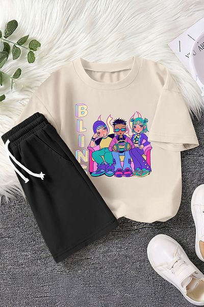 MYADA Premium Bling Written Teenagers Listening to Music Printed Set of 2 Children