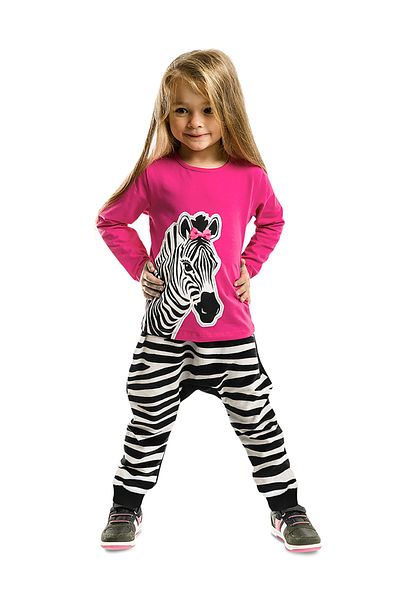 Denokids Zebra Fashion Girls - Téli póló és nadrág szett
