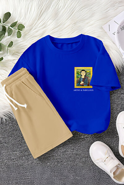 MYADA Premium umetnički napisan mačka Stol Štampano Dvodelni dečiji set 22751