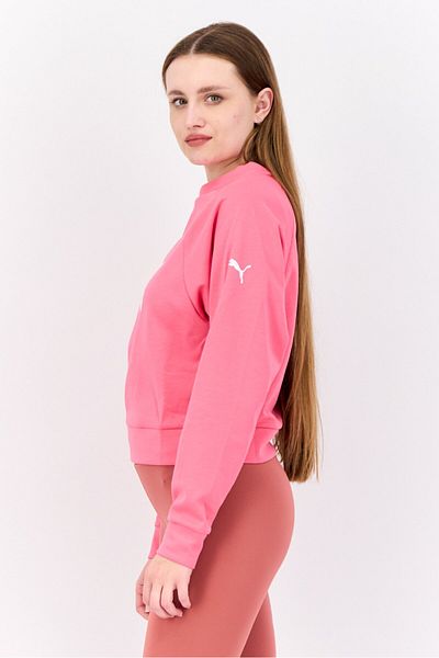 Puma Women Sportswear Fit Long Sleeves Outdoors Sweatshirt, Pink