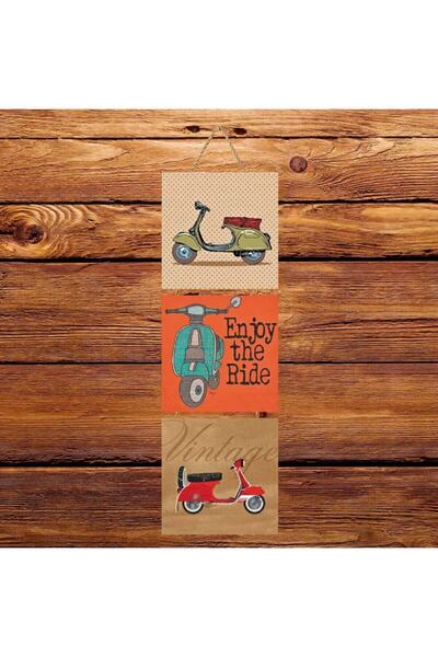 hazalshop Ρετρό Κινητήρας Τριπλή Ρετρό Ξύλινη Αφίσα Ü141