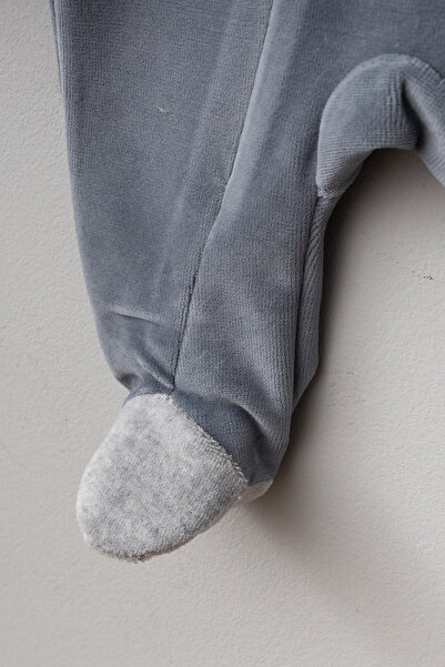 Bebitof Cute Balloon Elephant Patterned Cotton Velvet Jumpsuit