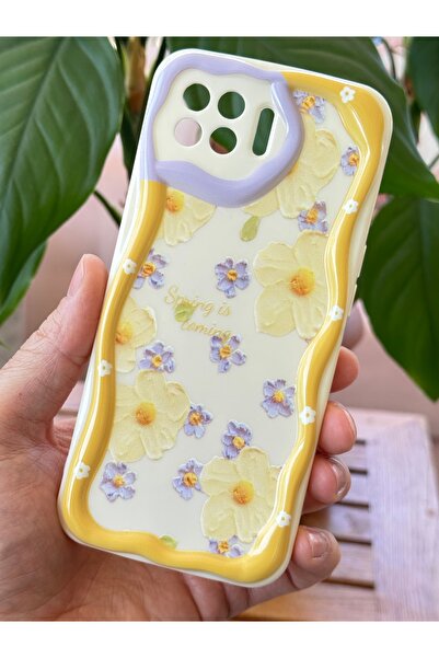 Fibaks Oppo Reno 4 Lite Kılıf Tasarımlı Desenli Kamera Korumalı Papatya Çiçek Renkli Silikon Kapak