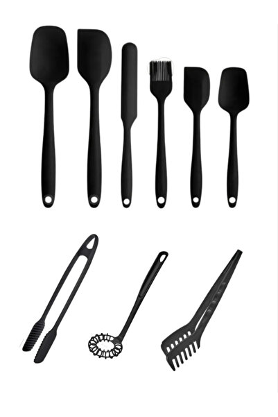 Hilamingo Home 9' Kitchen Utensil Set; 6 Silicone Kitchen Sets + 1 Whisk + 1 ...