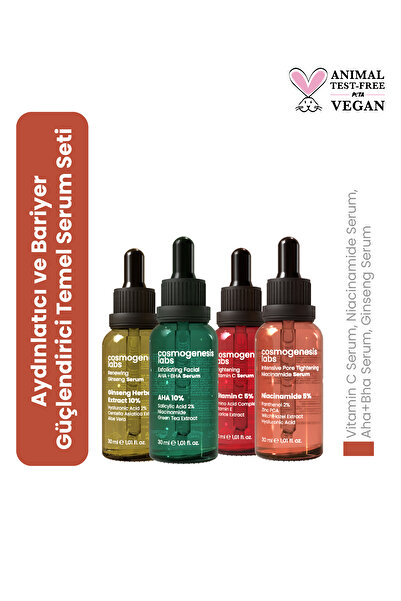 Cosmogenesis Labs Antioksidan Koruyucu & Aydınlatıcı Cilt Serumu Bakım Seti Vegan