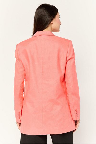 Michael Kors Women Oversized Long Sleeve Plain Blazer, Coral