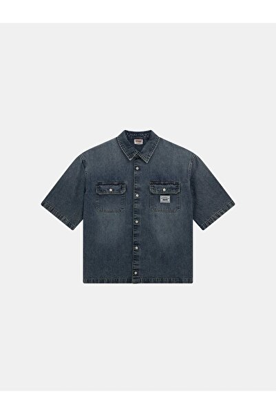 Guess GO BOXY DENIM SS SHIRT Erkek Mavi Gömlek M5GH83D5OUA-FZMD